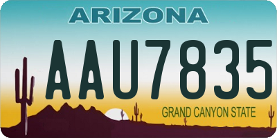 AZ license plate AAU7835