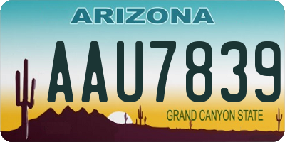 AZ license plate AAU7839