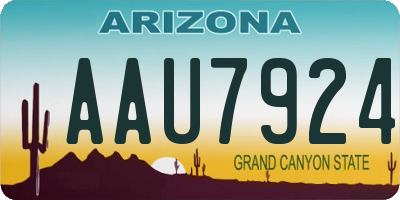AZ license plate AAU7924
