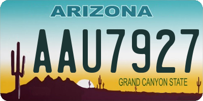 AZ license plate AAU7927