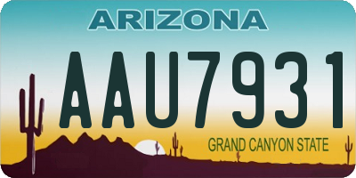 AZ license plate AAU7931