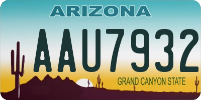 AZ license plate AAU7932
