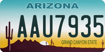 AZ license plate AAU7935