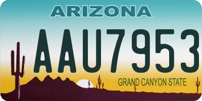 AZ license plate AAU7953