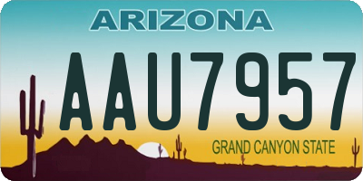 AZ license plate AAU7957