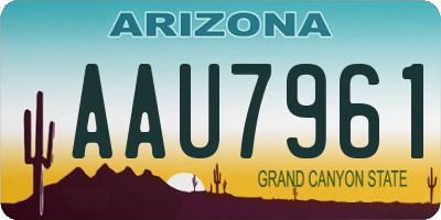 AZ license plate AAU7961