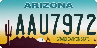 AZ license plate AAU7972