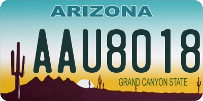 AZ license plate AAU8018