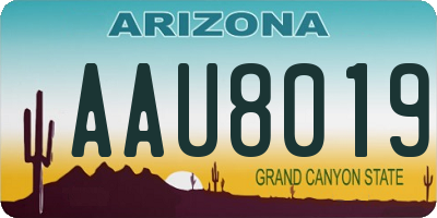 AZ license plate AAU8019