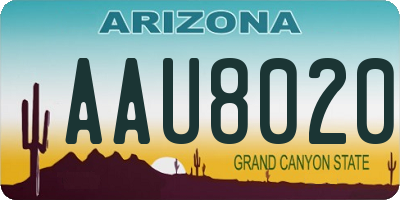 AZ license plate AAU8020