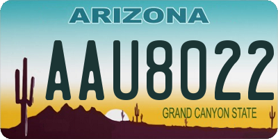 AZ license plate AAU8022