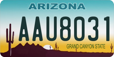 AZ license plate AAU8031