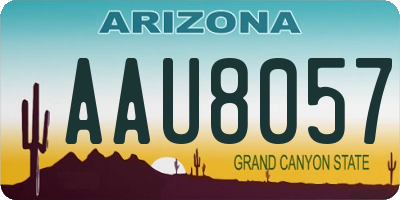AZ license plate AAU8057