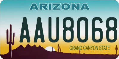 AZ license plate AAU8068