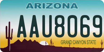 AZ license plate AAU8069