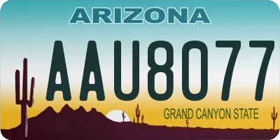 AZ license plate AAU8077