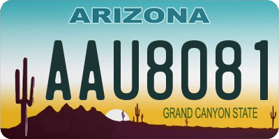 AZ license plate AAU8081