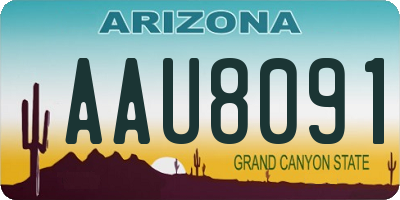 AZ license plate AAU8091