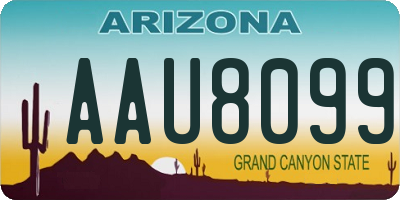 AZ license plate AAU8099
