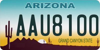 AZ license plate AAU8100