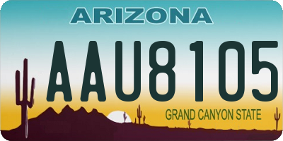 AZ license plate AAU8105
