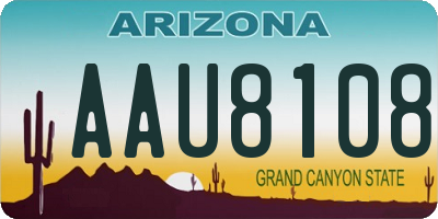 AZ license plate AAU8108