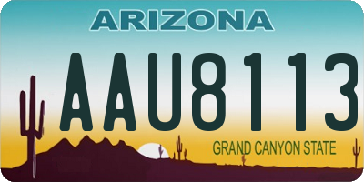 AZ license plate AAU8113