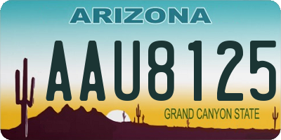 AZ license plate AAU8125
