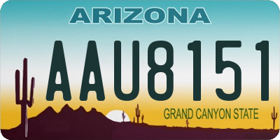 AZ license plate AAU8151