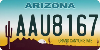 AZ license plate AAU8167