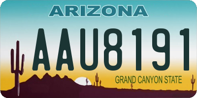 AZ license plate AAU8191