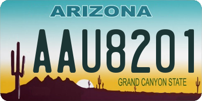 AZ license plate AAU8201