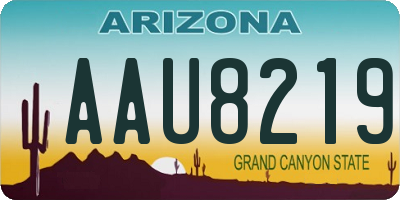 AZ license plate AAU8219