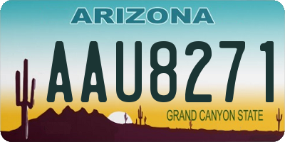 AZ license plate AAU8271