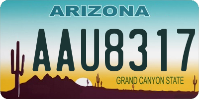 AZ license plate AAU8317