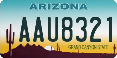 AZ license plate AAU8321