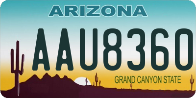 AZ license plate AAU8360