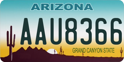 AZ license plate AAU8366