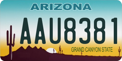 AZ license plate AAU8381