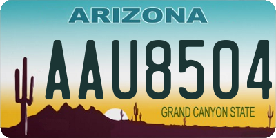 AZ license plate AAU8504