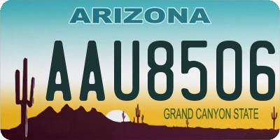 AZ license plate AAU8506