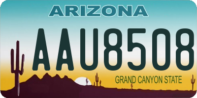 AZ license plate AAU8508