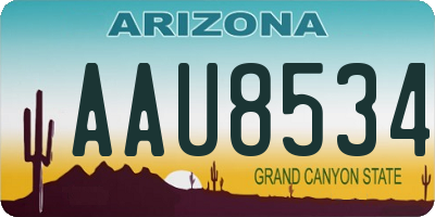 AZ license plate AAU8534