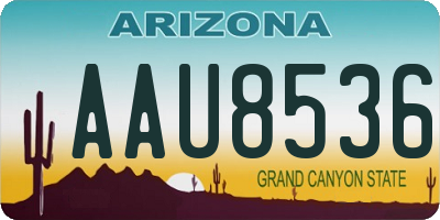 AZ license plate AAU8536