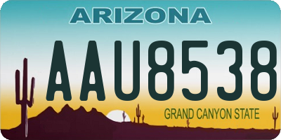 AZ license plate AAU8538
