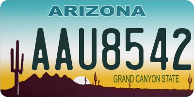 AZ license plate AAU8542
