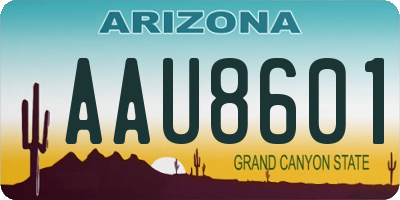 AZ license plate AAU8601