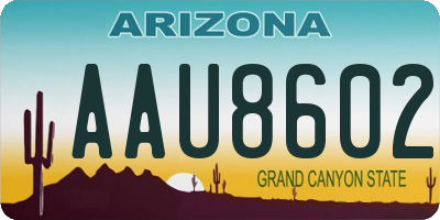 AZ license plate AAU8602