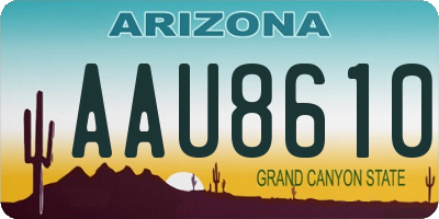 AZ license plate AAU8610