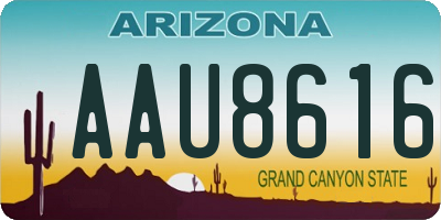 AZ license plate AAU8616